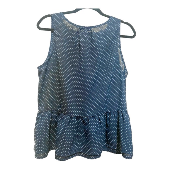 L.N.V. Blouse in navy with ruffle bottom - Picture 2 of 6